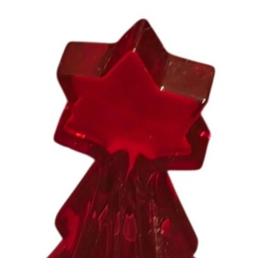Baccarat Ruby Red Crystal Christmas Tree Star Topper Figurine Made in France